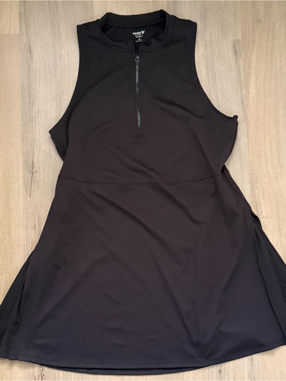 Old Navy Athletic Black Sleeveless Front Zipper Stretchy Swimcover Mini Dress